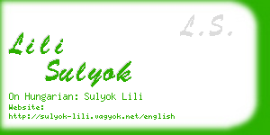 lili sulyok business card